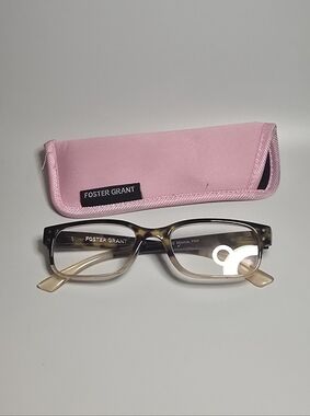 Foster Grant Rectangular Reading Glasses in Pink/Brown ÷2.50